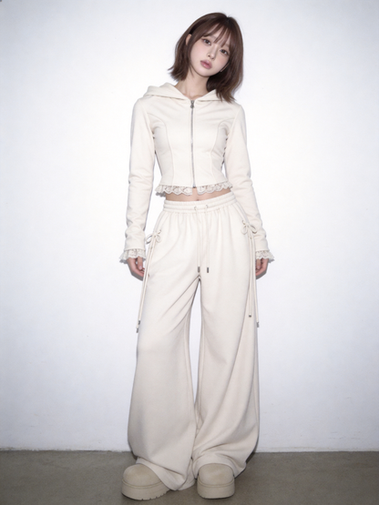 Lace Ribbon Sweat Setup